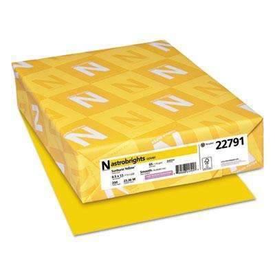 Astrobrights® Color Cardstock, 65lb, 8 1/2 x 11, Sunburst Yellow, 250 Sheets - Janitorial Superstore
